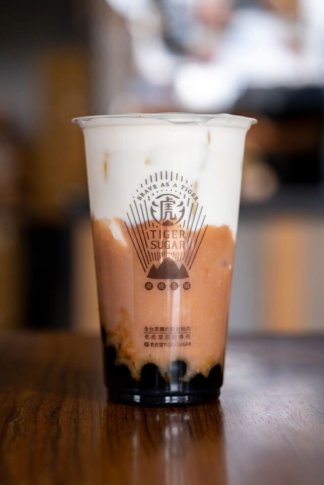 Fresh Taro & Boba with Cream Mousse.