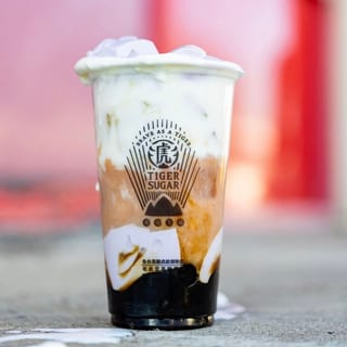 Fresh Taro, Boba & Taro Pudding Milk with Cream Mousse