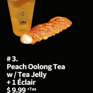 Peach Oolong Tea with Tea Jelly & Eclair
